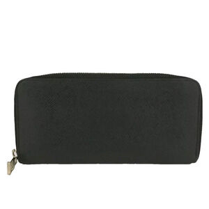 Authentic Louis Vuitton LV Taiga Leather Black Zippy Around Long Wallet Ardoise